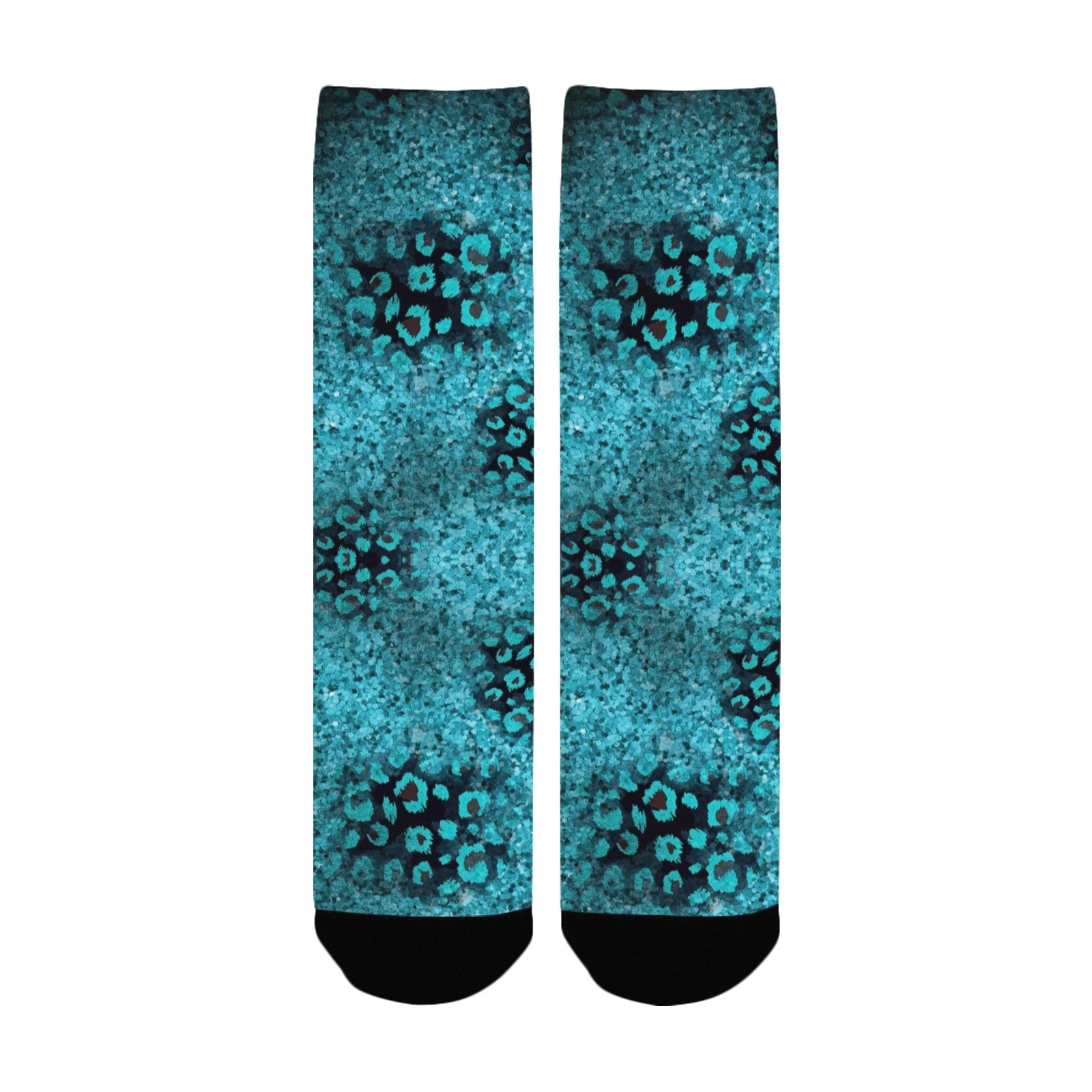 teal and black women's crew socks – Sole Design Studio
