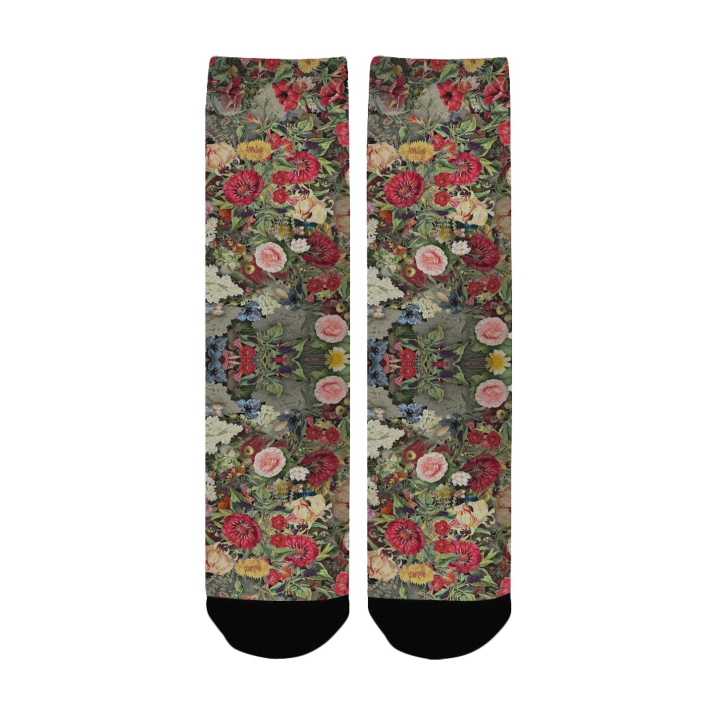 Vintage Flower Socks - Custom Socks for Women Made in USA