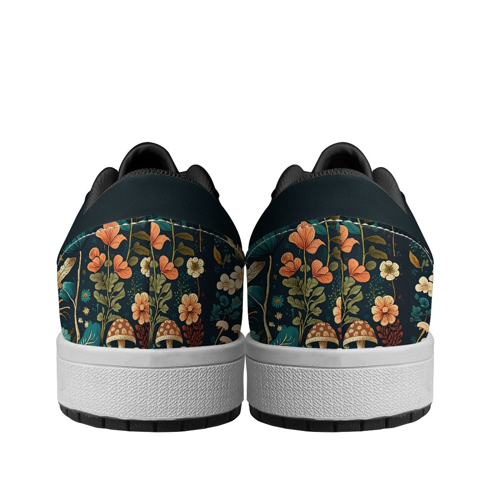 Mystical Mushroom Boho Women's Vegan Leather Sneakers