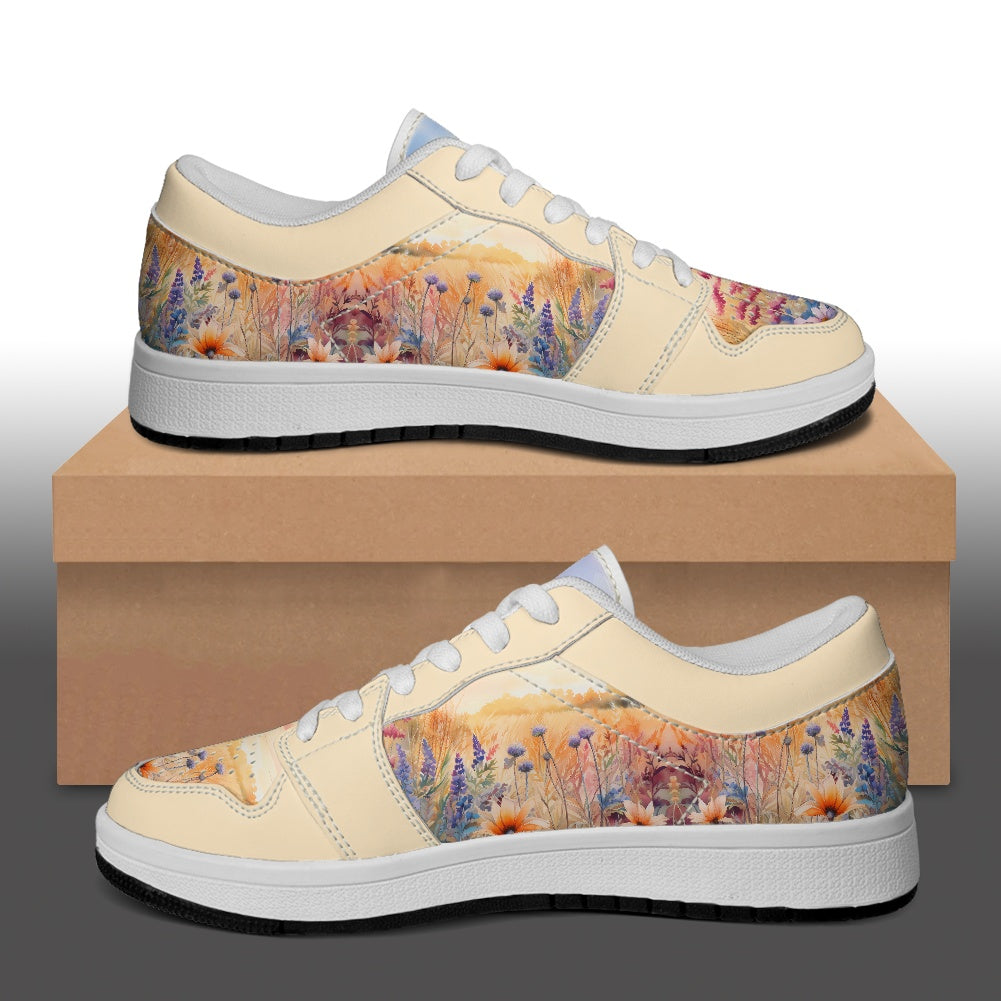 Wildflower Meadow Low Top Vegan Leather Sneakers