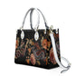 Embroidery Two Chinese Dragons and Roses Flowers Women's Vegan Leather Handbag