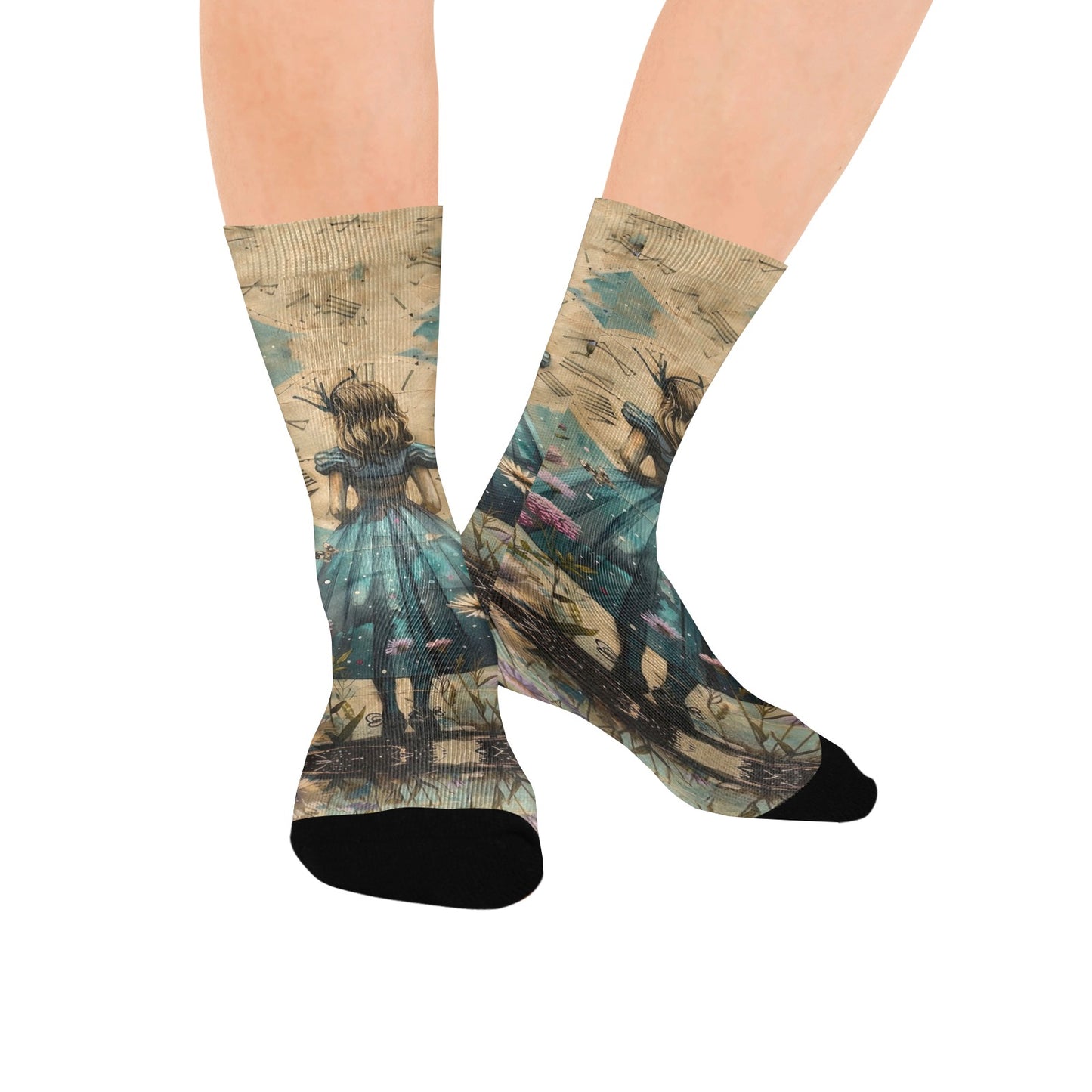 Alice in Wonderland Socks - Custom Socks for Women Made in USA