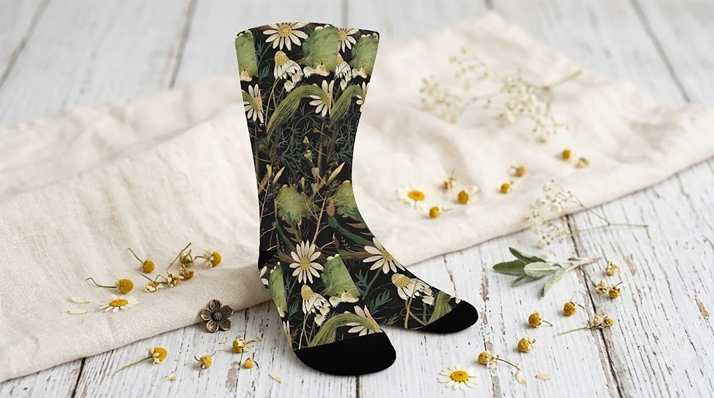 Wild Bloom daisy - Custom Socks for Women Made in USA