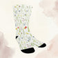Watercolor Wildflowers Socks - Custom Socks for Women Made in USA