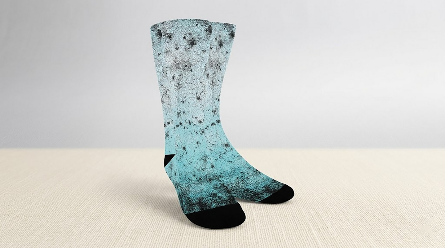 Teal, Black and Blue Socks - Custom Socks for Women Made in USA