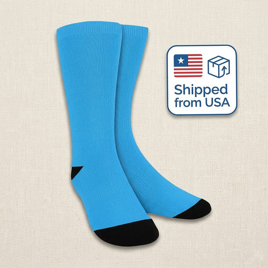 SSky Blue Women Socks - Custom Socks for Women Made in USA