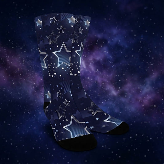 Silver Stars Socks - Custom Socks for Women Made in USA