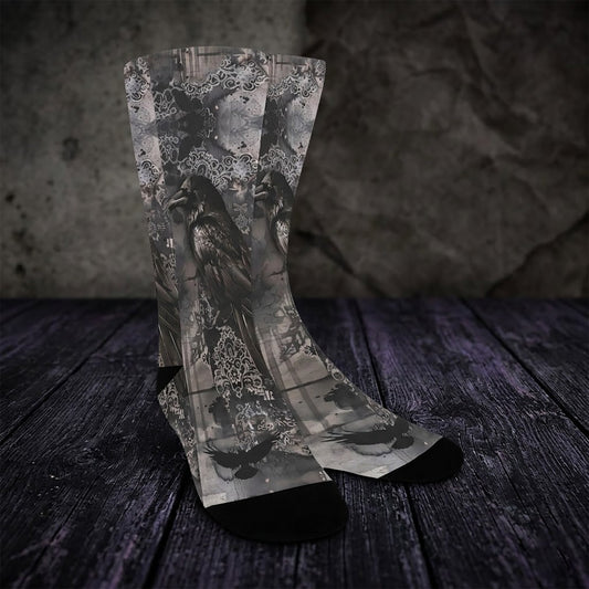 Seamless Distressed Black Socks - Custom Socks for Women Made in USA