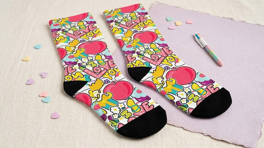 Retro Romantic Socks - Custom Socks for Women Made in USA