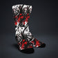 Red And Black Ink Splatter Socks - Custom Socks for Women Made in USA