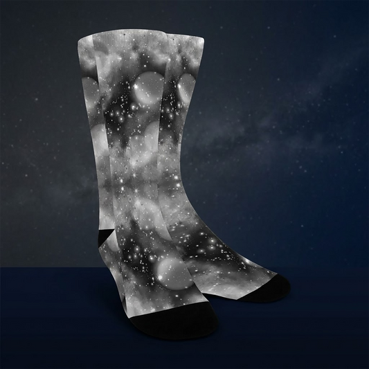 Monochrome Galaxy Digital Socks - Custom Socks for Women Made in USA