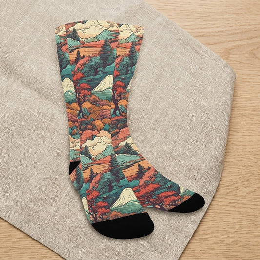 Japan Seamless Japanese Landscapes Women's Crew Socks