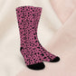 Muted Rose Leopard Print Socks - Custom Socks for Women Made in USA