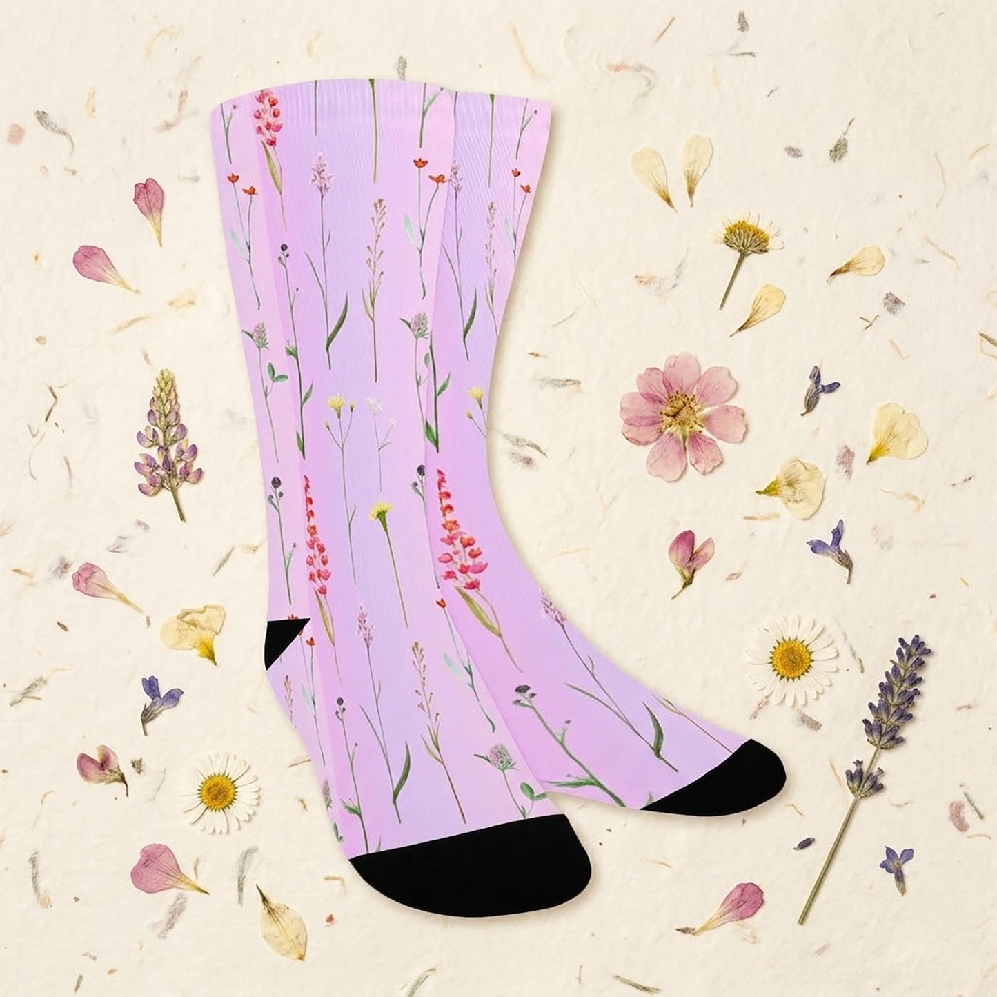 Flower Women Socks - Custom Socks for Women Made in USA