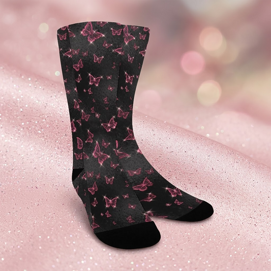 Butterfly foil glam Socks - Custom Socks for Women Made in USA