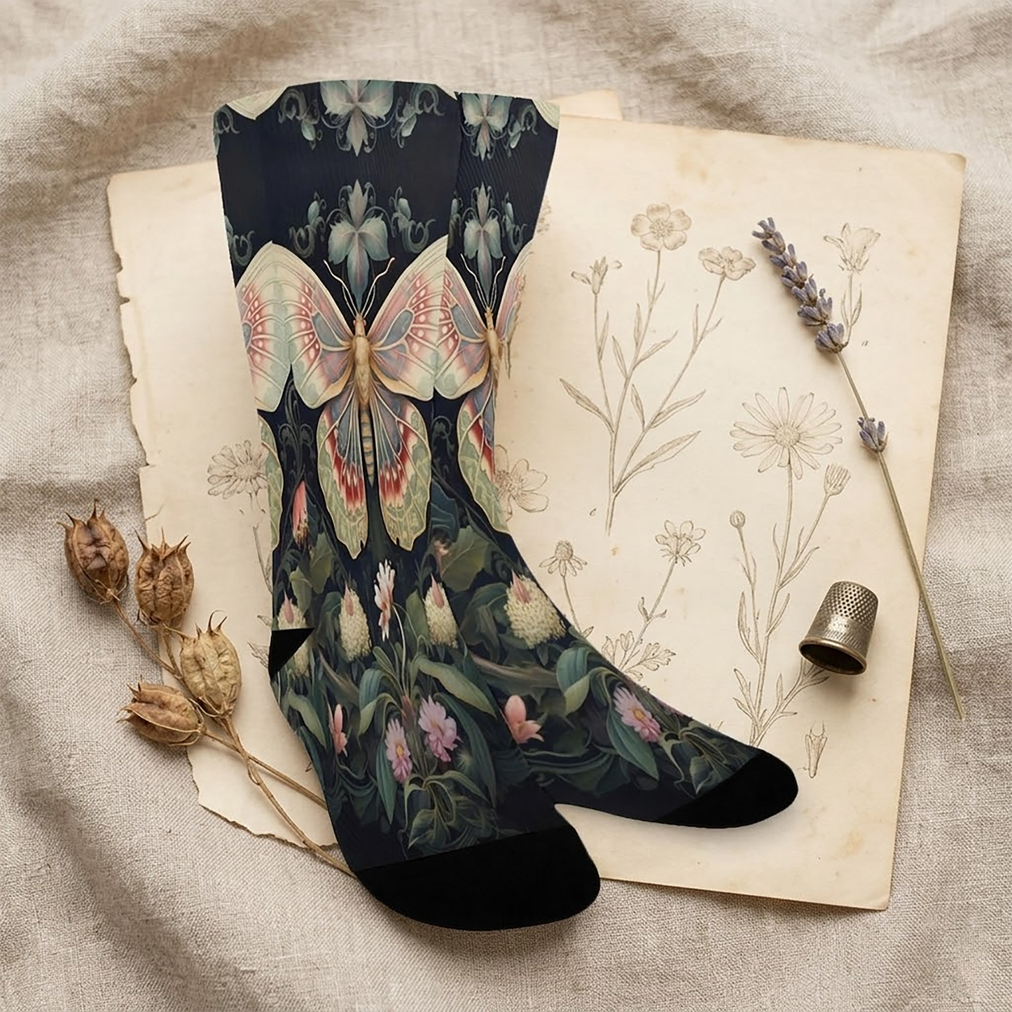 butterfly Socks - Custom Socks for Women Made in USA