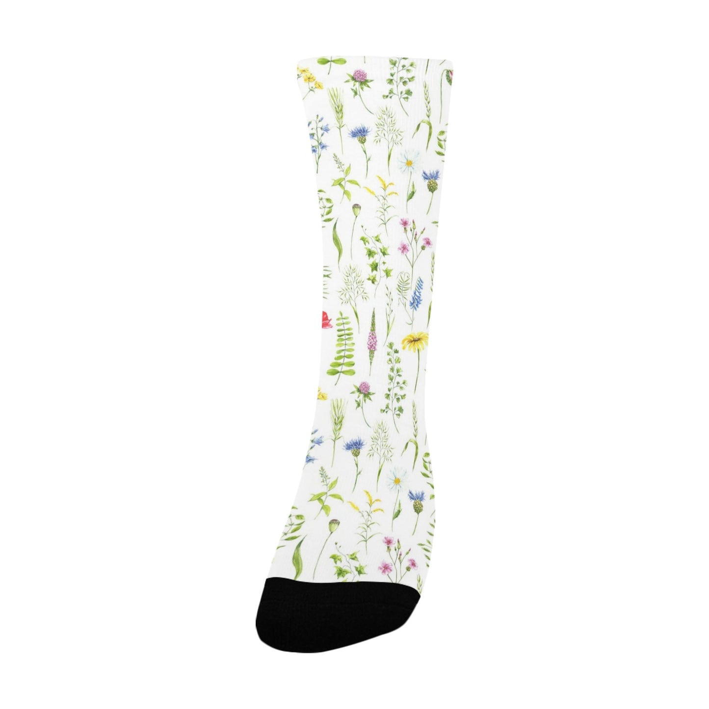 watercolor wildflowers women's crew socks – Sole Design Studio