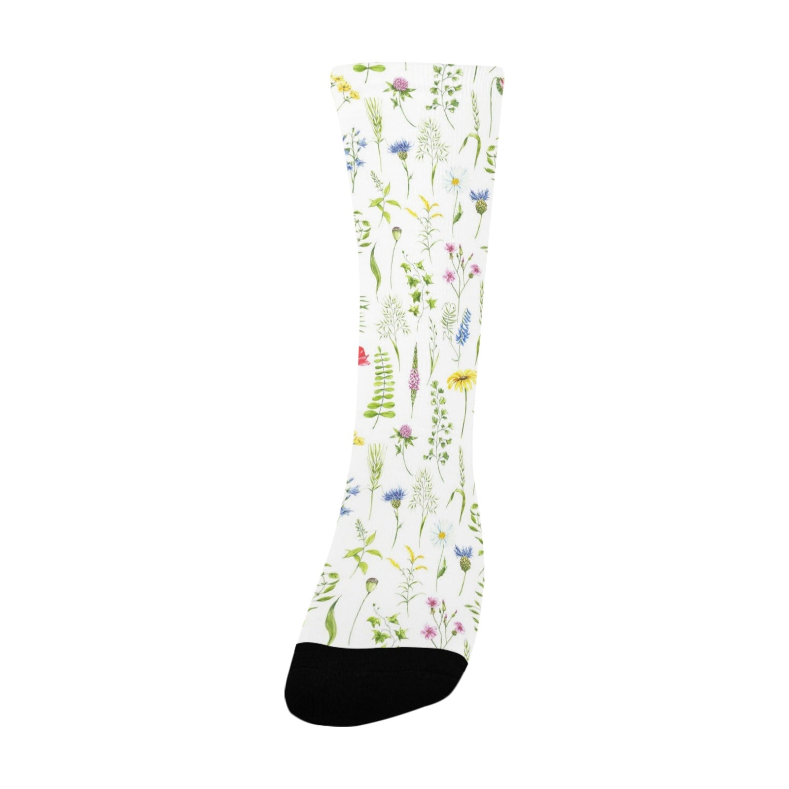 watercolor wildflowers women's crew socks – Sole Design Studio
