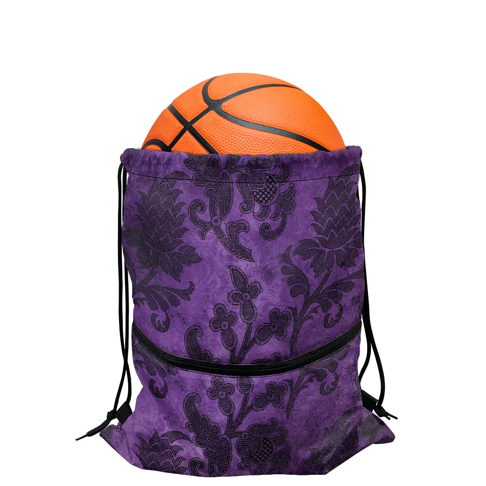 Purple Gothic pattern Women's Drawstring Backpack