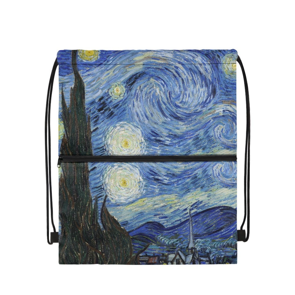 The Starry Night Vincent Van Gogh Women's Drawstring Backpack