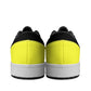 Black Yellow Women's Low Top Vegan Leather Sneakers