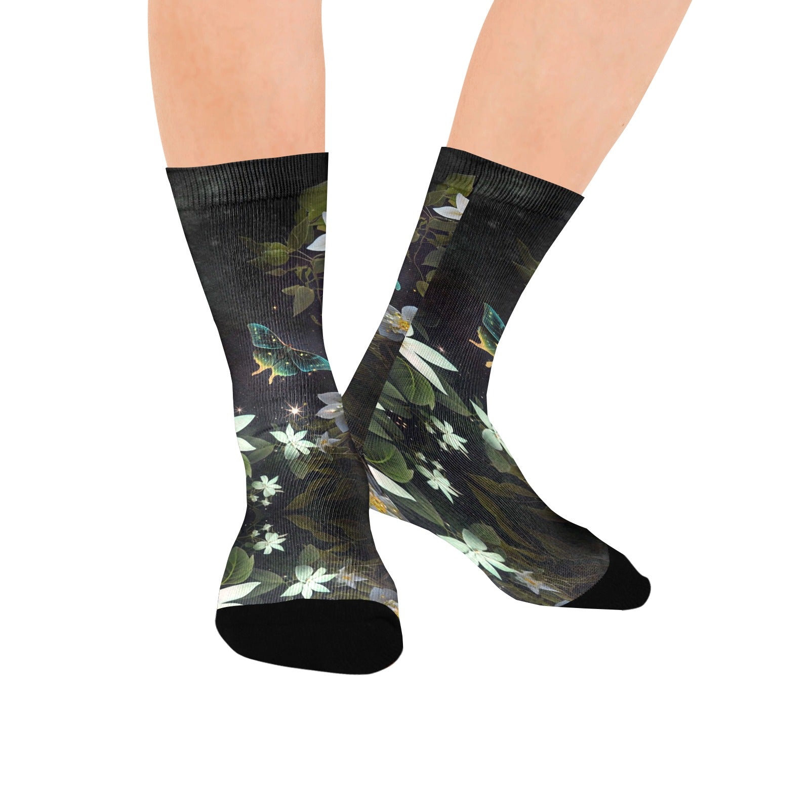 star jasmine spells digital paper women's crew socks – Sole Design Studio