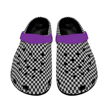 Checkerboard Charm Women's Clogs Style Black Sole