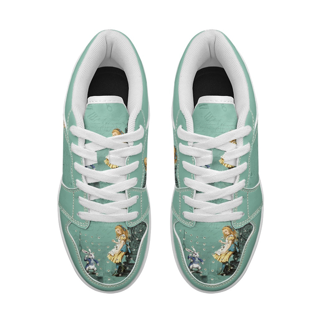 Alice in Wonderland Women's Low Top Vegan Leather Sneakers