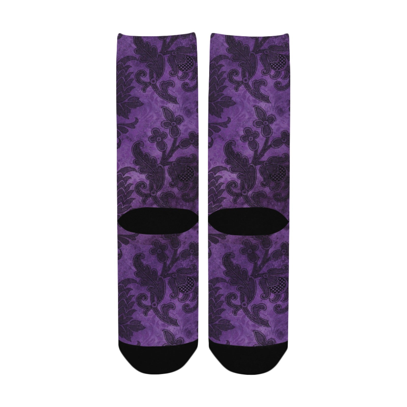 purple gothic pattern women's crew socks – Sole Design Studio
