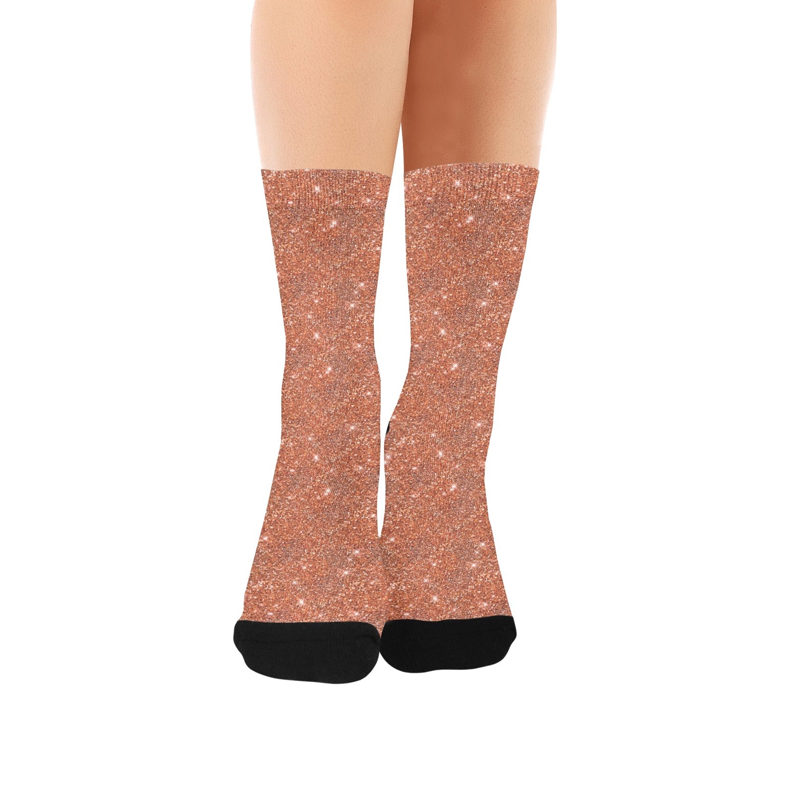 orange sparkle glitter women's crew socks – Sole Design Studio
