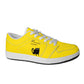 Black or White Cats on Yellow Women's Low Top Vegan Leather Sneakers