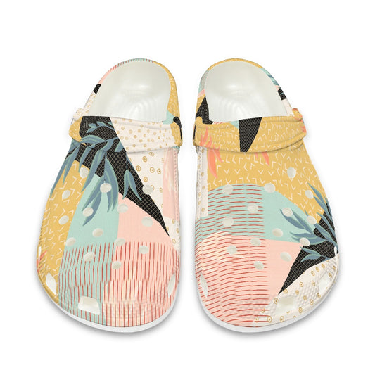 Soft Color Abstract Clogs for Women's