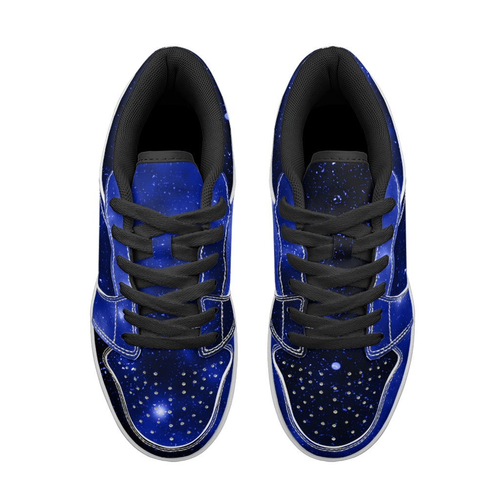 Blue Galaxy Women's Vegan Leather Sneakers