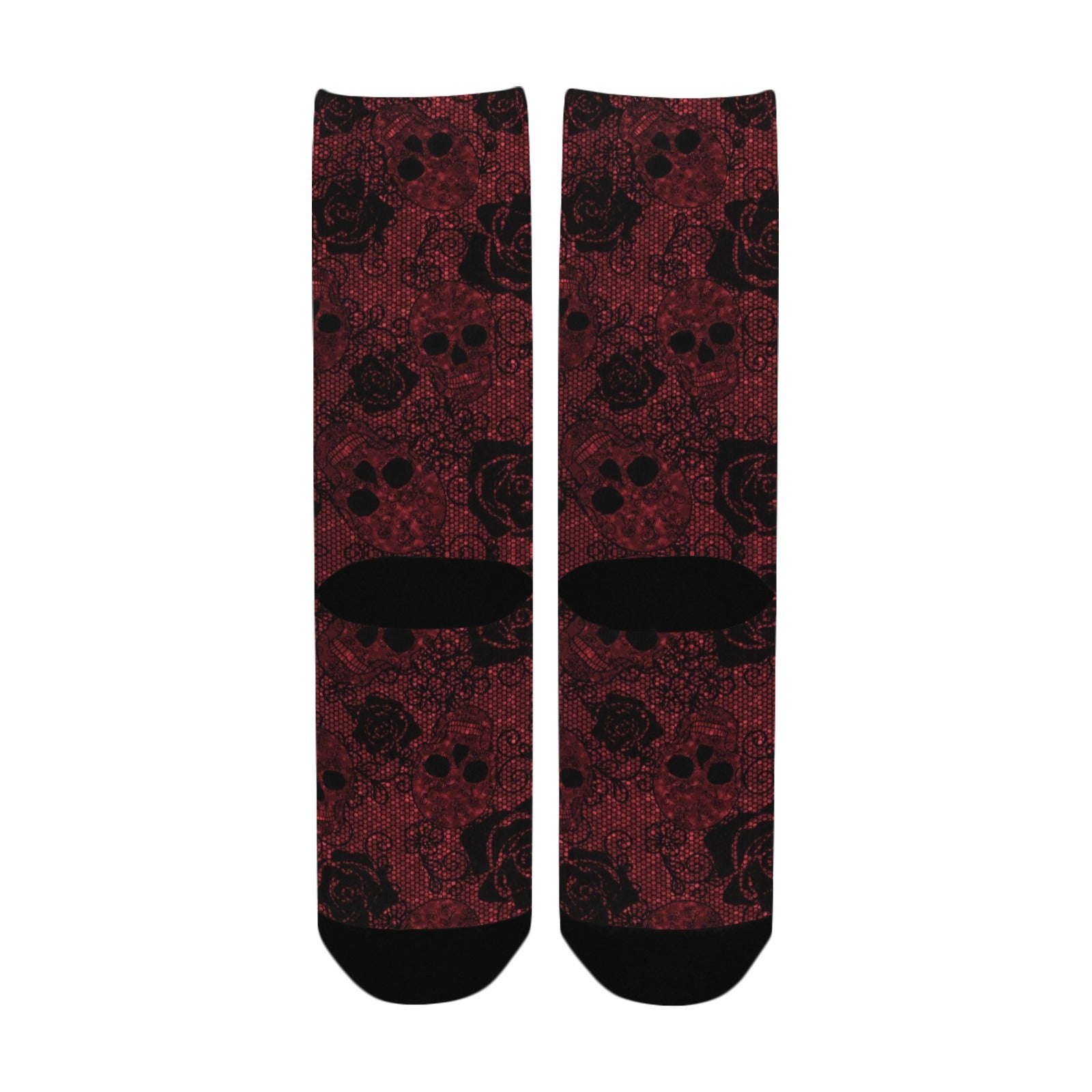 red rose skull women's crew socks – Sole Design Studio