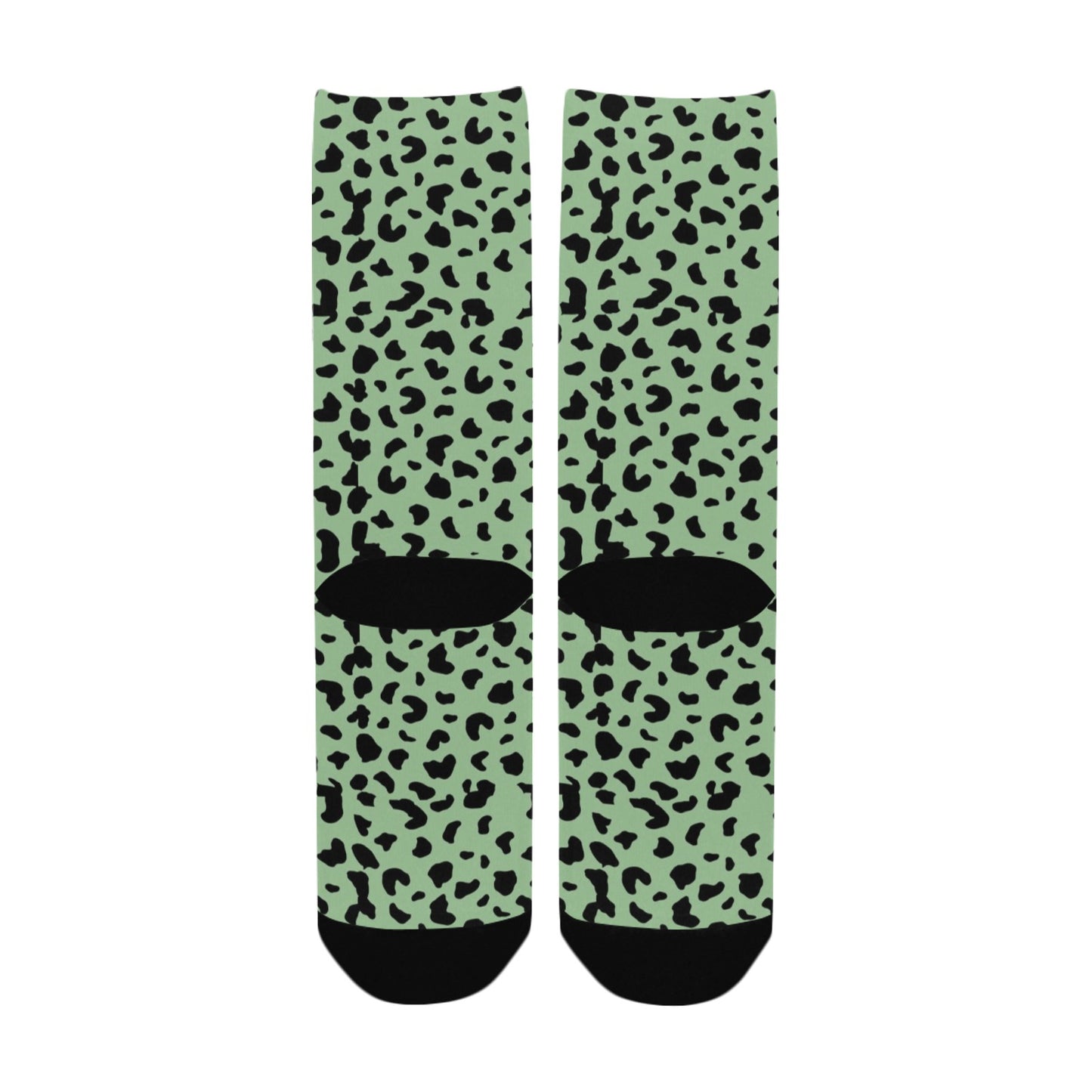 seea foam green leopard women's crew socks – Sole Design Studio