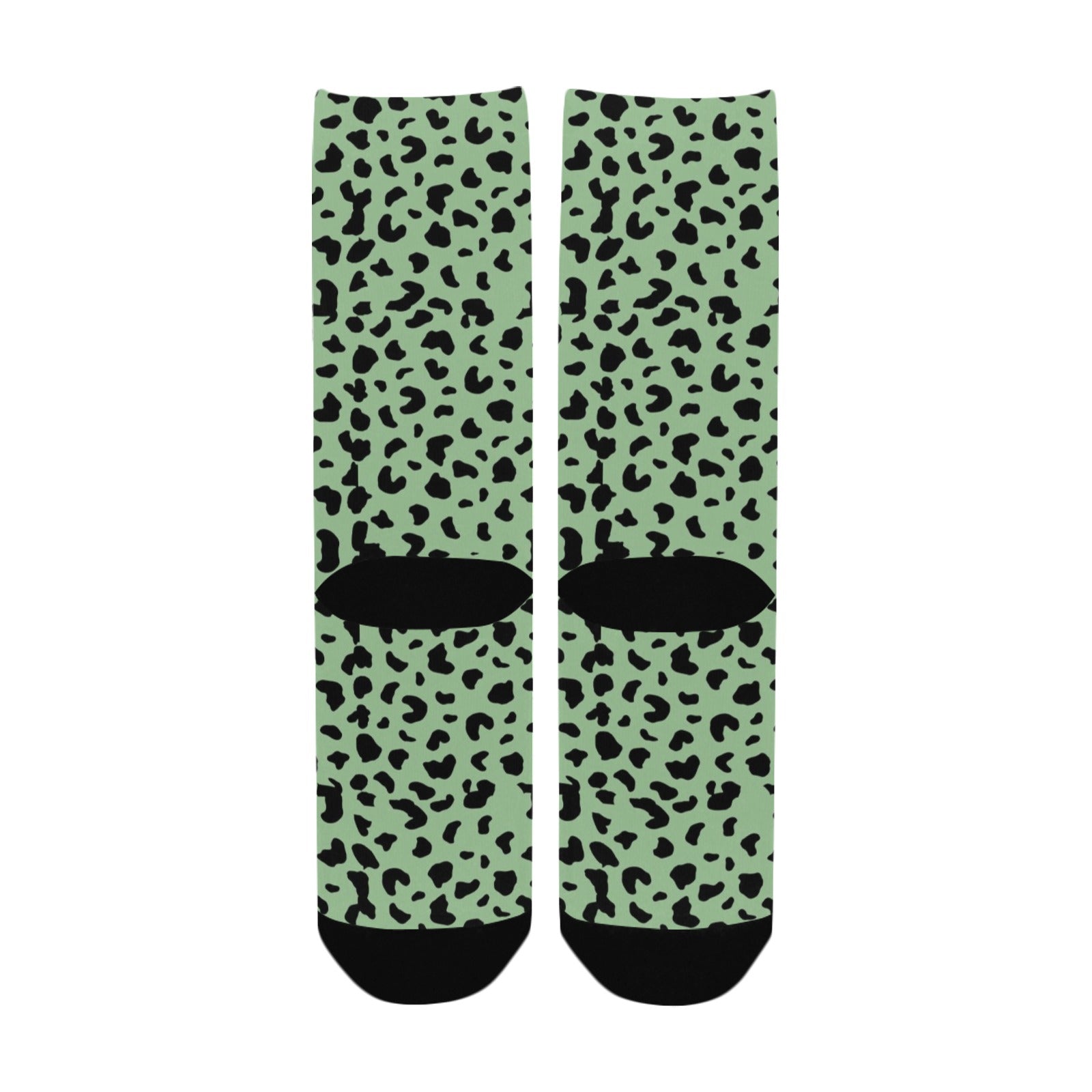 seea foam green leopard women's crew socks – Sole Design Studio