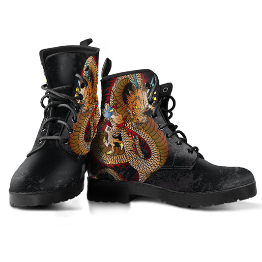 Dragon Handcrafted Women's Vegan Leather Combat Boots