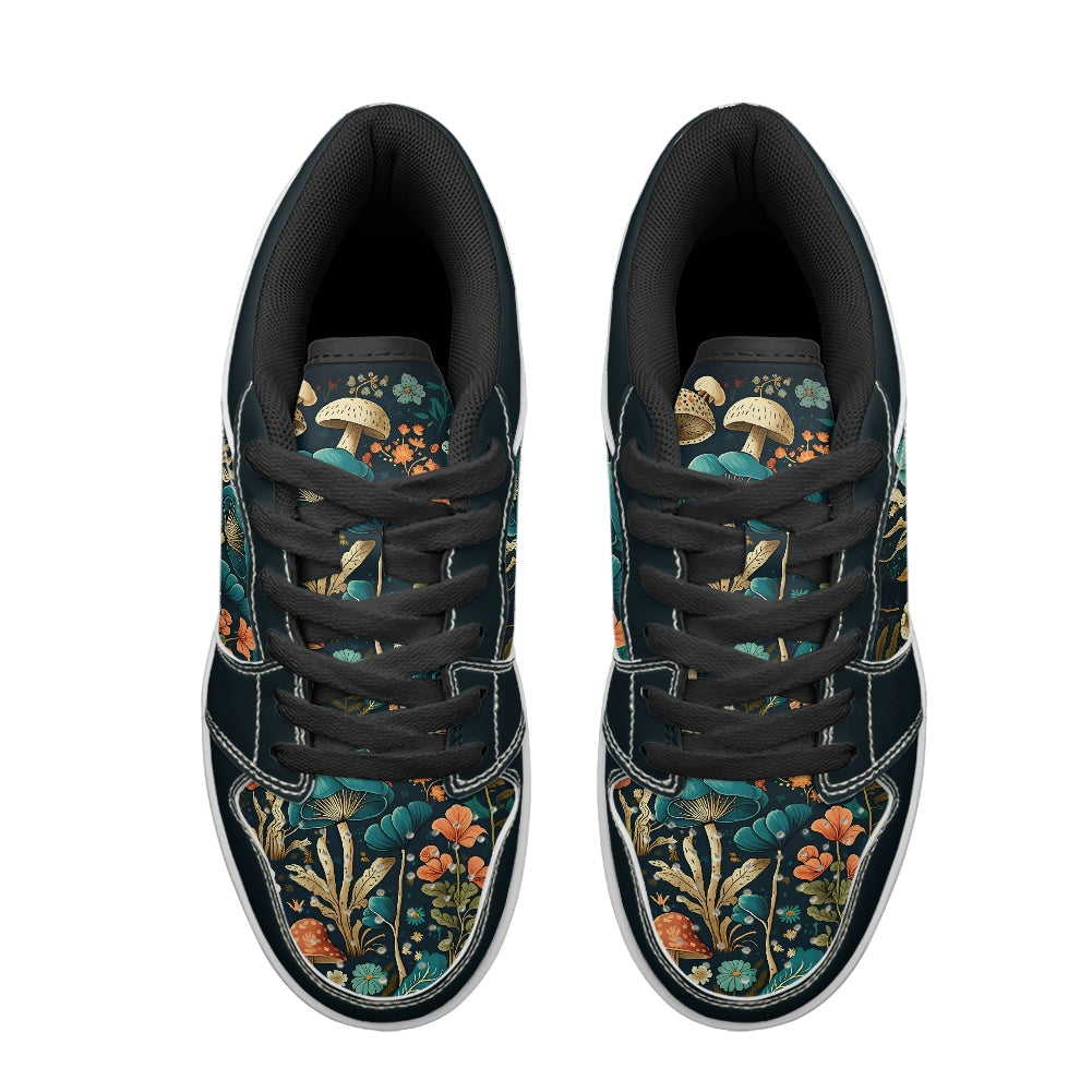 Mystical Mushroom Boho Women's Vegan Leather Sneakers