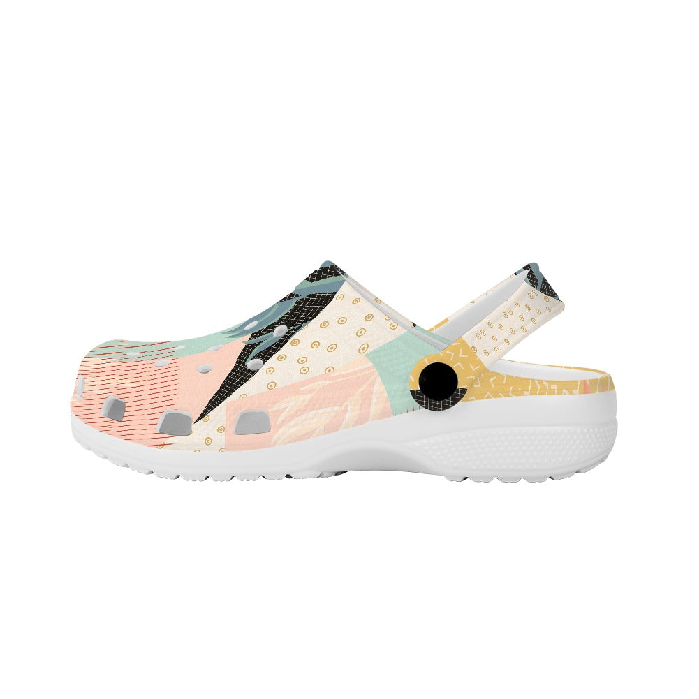 Soft Color Abstract Clogs for Women's