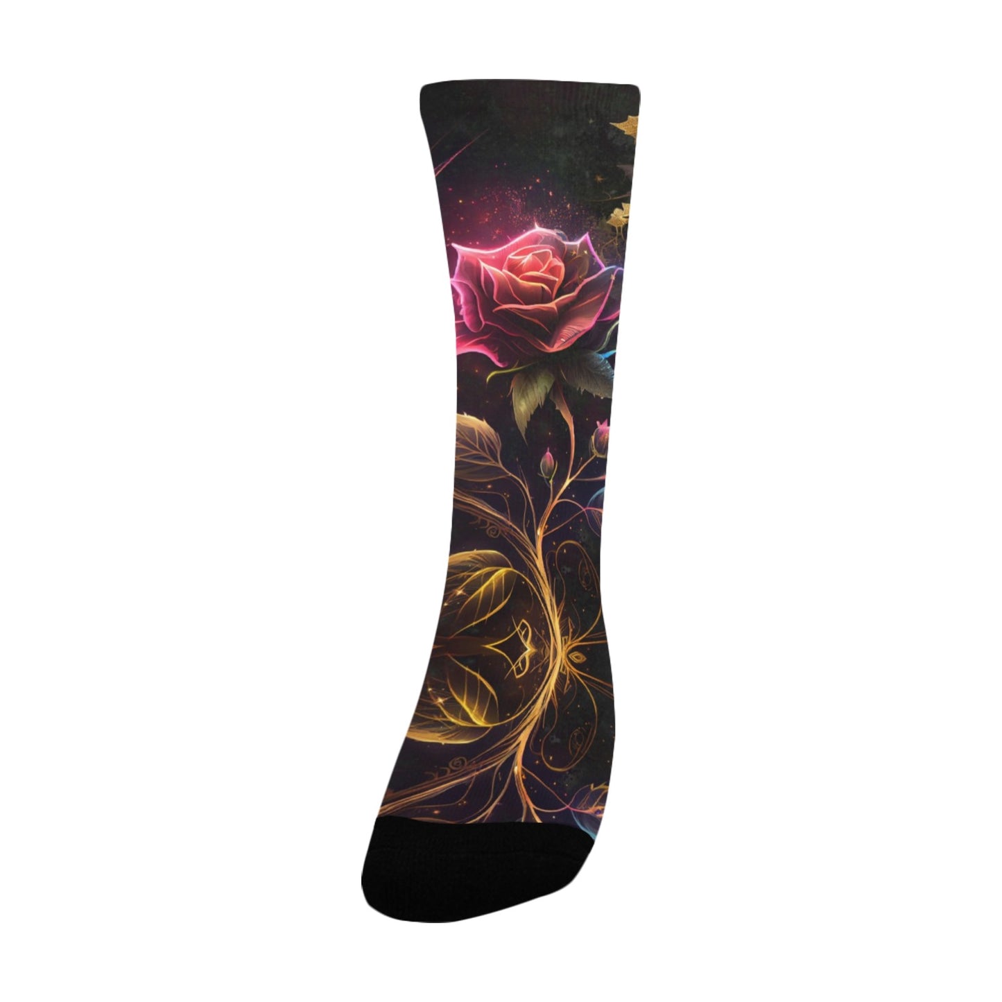 DC Rose Spells Digital Paper Socks - Custom Socks for Women Made in USA
