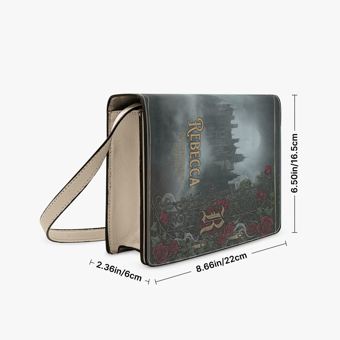 rebecca daphne du maurier gothic mystery book-shaped crossbody bag vegan leather – Sole Design Studio