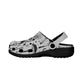 Black White Mushrooms Women's Clogs Black Sole