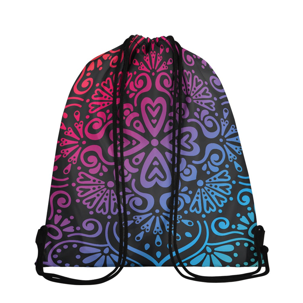 Bohemian Rainbow Women's Drawstring Backpack