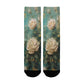 Antique Emerald Romance Journal Paper Socks - Custom Socks for Women Made in USA