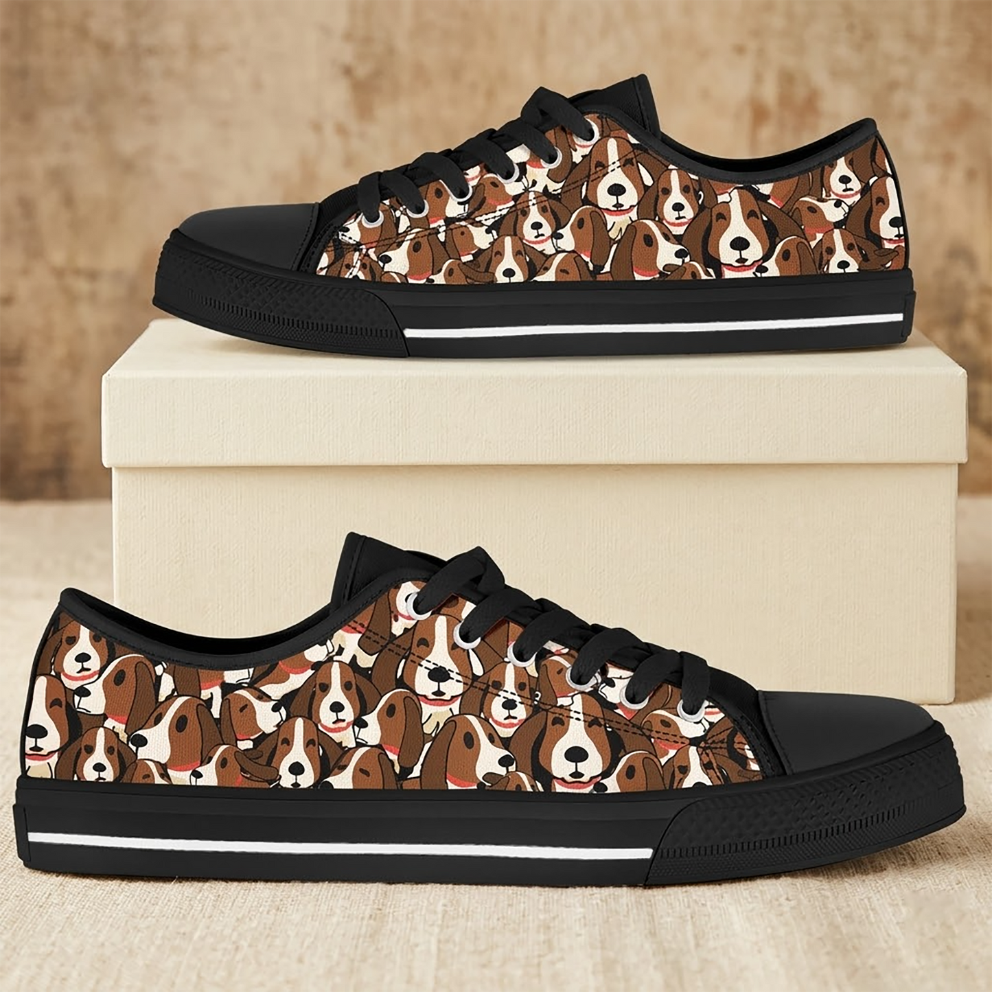 Women's Low top Sneakers for Basset Hound Lovers