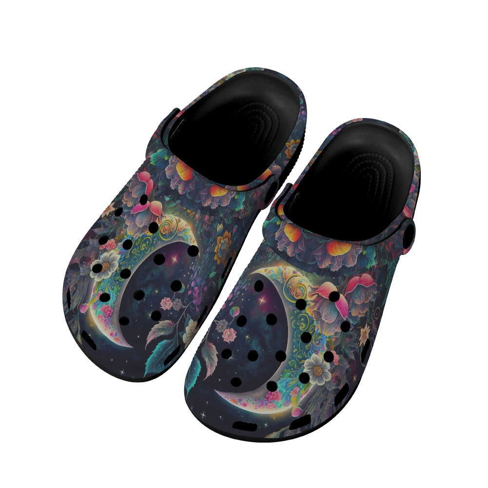 Sleepy Garden Women's Black Sole Clogs