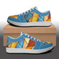 Geometric Blues Vegan Leather Sneakers