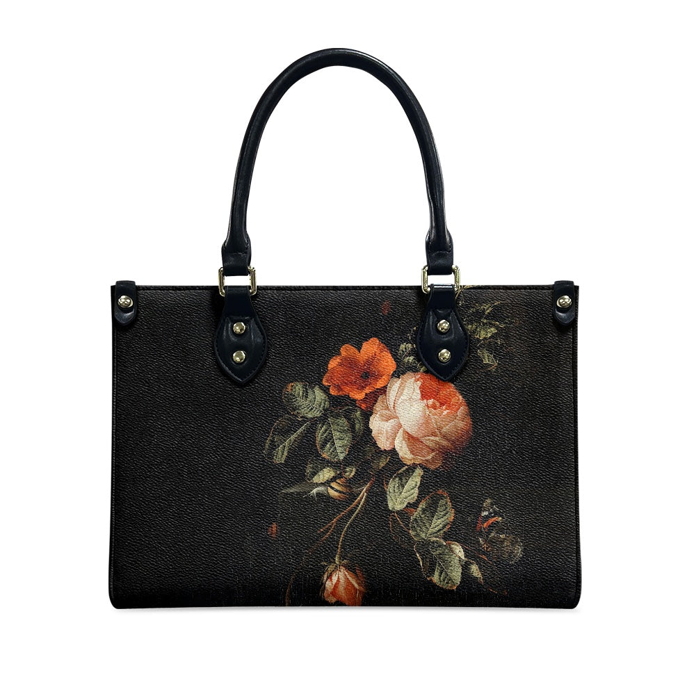 Still Life with Rose Vegan Leather Handbag