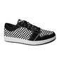 Black and White Checkerboard Women's Vegan Leather Sneakers