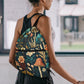 Mystical Mushroom Boho Women's Drawstring Backpack